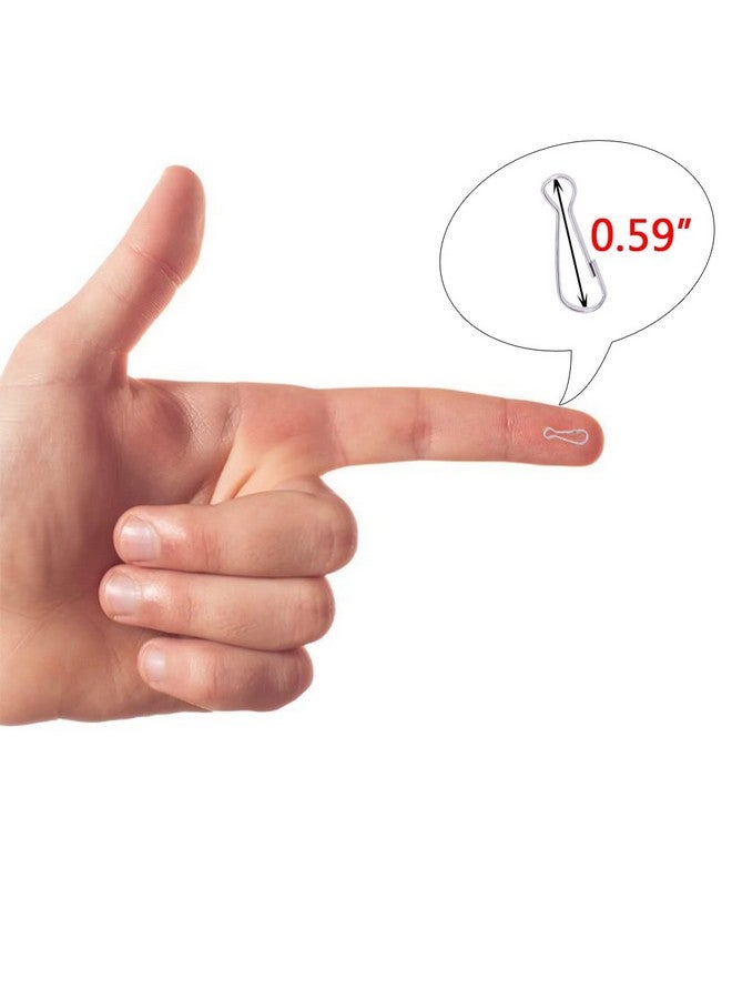 ميني سكايتر خطافات زنبركية معدنية صغيرة على شكل متزلج صغير 0.59 بوصة، خطافات مشابك تثبيت صغيرة من الفولاذ المقاوم للصدأ، ملحقات سلسلة المفاتيح للحقائب والستائر وخواتم المجوهرات وسلسلة مفاتيح بطاقة الهوية (100 قطعة) - Image 3