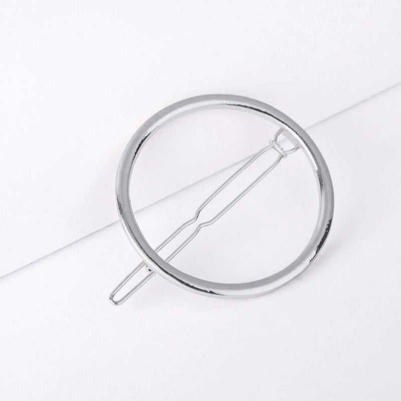 FOK Women's Non Precious Metal Minimalist Moon Circle Infinity Design Hair Clip Pin for Girls & Women (Multicolour) Set of 4 Pieces - Image 2