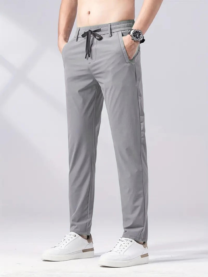 Lymio Men's Regular Fit Causal Trouser || Pant for Men || Trouser for Men (TR-21-M) Light Grey - Image 3
