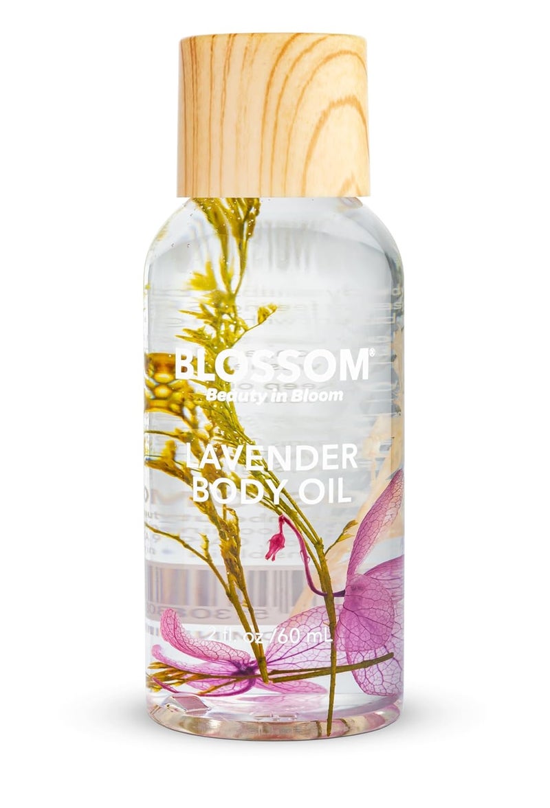 Blossom Dry Body Oil Scented Body Oils for Women Moisturizing and Hydrating Skincare Dry Oil for Body Infused with Real Flowers 2 fl oz60ml Purple Lavender