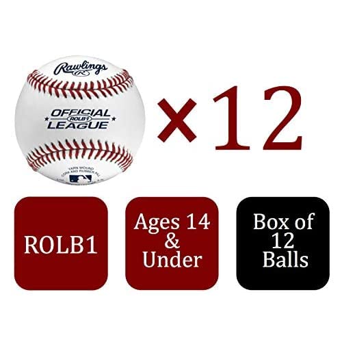 Rawlings رولينغز | كرات البيسبول الرسمية | درجة المنافسة | ROLB1 | للشباب/14 سنة | للاستخدام في المباريات/التدريب | 12 قطعة، بيضاء - Image 2