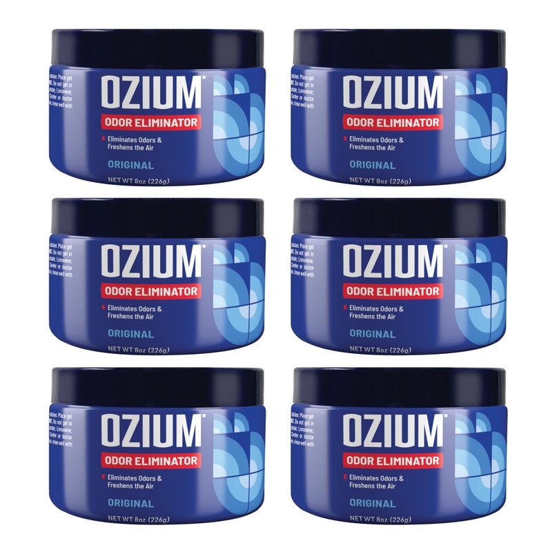 Ozium Ozium 8 Oz. Odor Eliminating Gel 6 Pack for Homes, Cars, Offices and More, 6 Pack  - Image 1