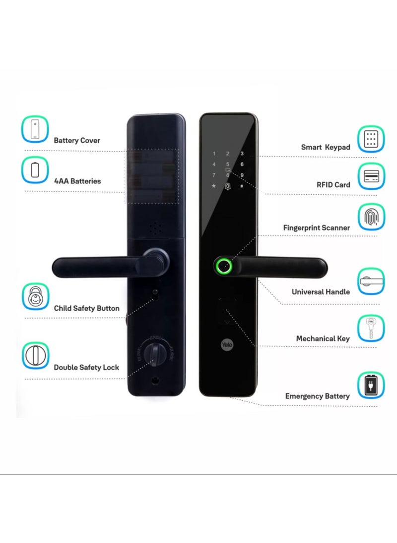 Yale YDME100NxT Mortice Smart Lock  4in1 Access: Fingerprint, PIN, RFID & Mechanical Key  - Image 3