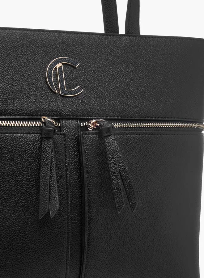 Le Confort Womens Monogram Print Tote Bag With Zip Closure And Handles
