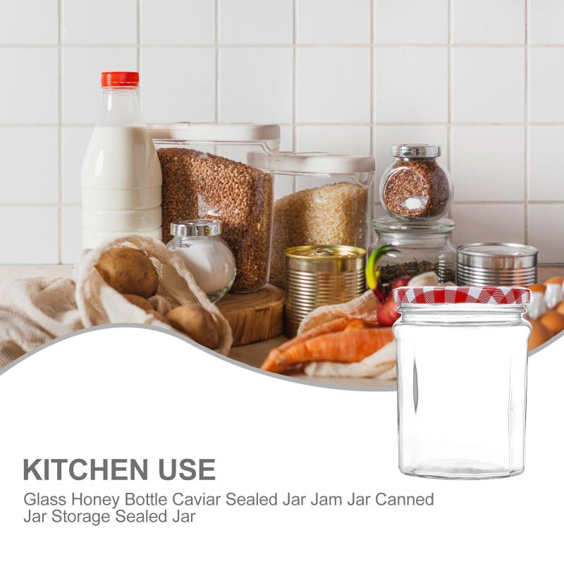 6pcs 380ml Glass Honey Jars with Lids Sealed Storage Containers for Jam Pantry - Image 4