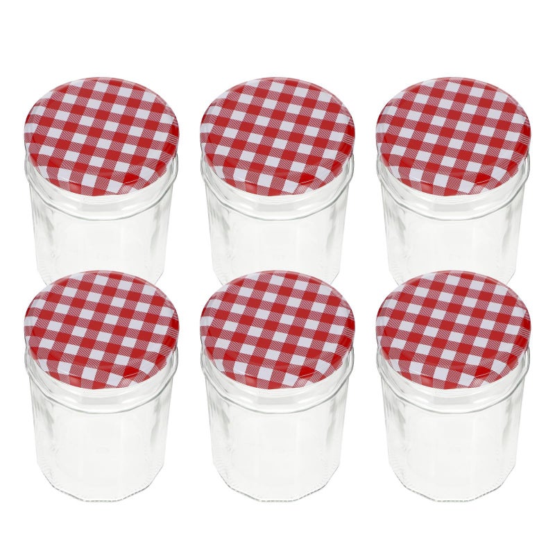 6pcs 380ml Glass Honey Jars with Lids Sealed Storage Containers for Jam Pantry - Image 2