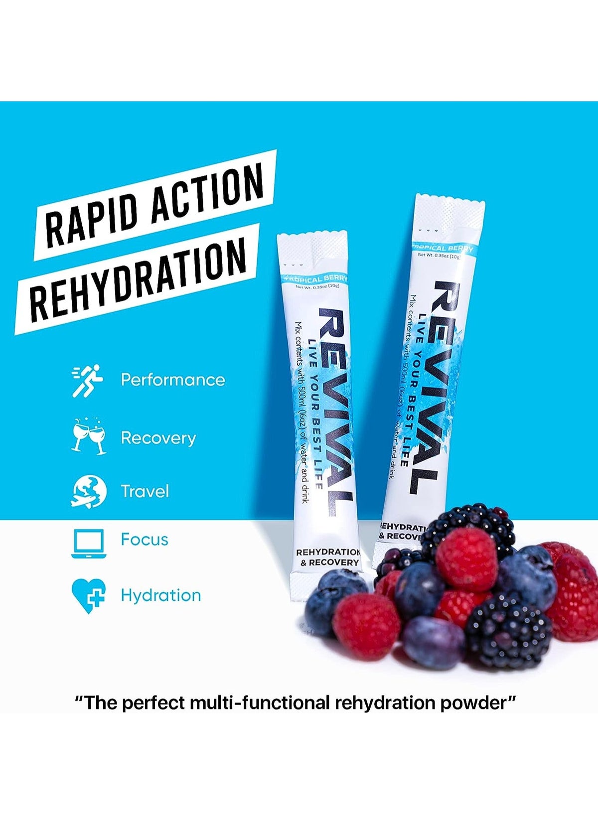 Revival Rapid Rehydration Orange Burst Electrolytes Powder Sachet 30Pcs
