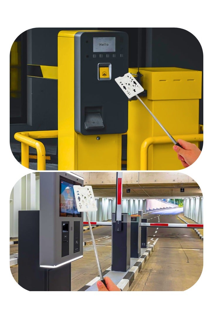 Chase Up Telescopic Rod Card Holder Car Parking Contactless Payment Rod Vehicle Parking Toll Swiping Stick Reacher Grabber Tool for Vehicle, White - Image 3