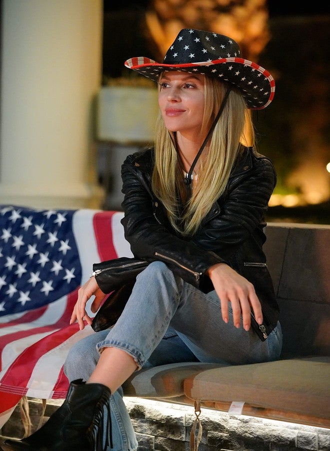 LEMONSODAAmerican Flag Cowboy Hat Patriotic USA Western Hat 4th of July Party Parade Rodeo Unisex Cowboy Cowgirl Hats (American Flag Cowboy Hat) - Image 2
