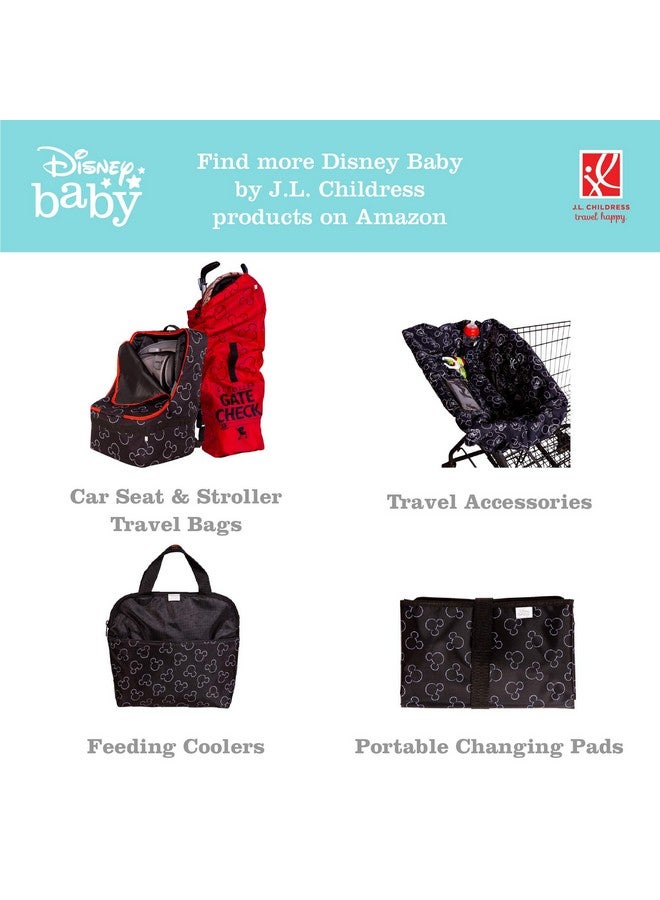 جي إل تشيلدريس خطافات عربة الأطفال ميكي ماوس من ديزني بيبي باي جيه إل تشايلدريس - مشابك عربة أطفال عالمية مع أحزمة مانعة للانزلاق - حلقات تثبيت متينة لحمل زجاجات المياه والحقائب - عبوة من قطعتين - ملحقات سفر من ديزني - أسود - Image 4