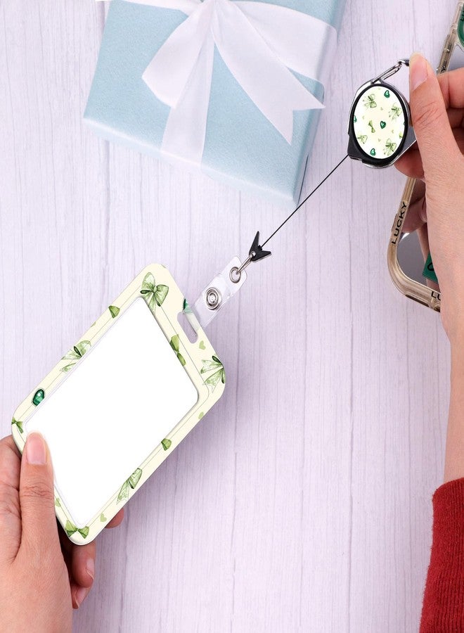 DMLSKY Green Bow Lanyard with ID Badge Holder Cute Retractable Badge Reel Clip for Nurse Teacher Work Cruise - Image 5