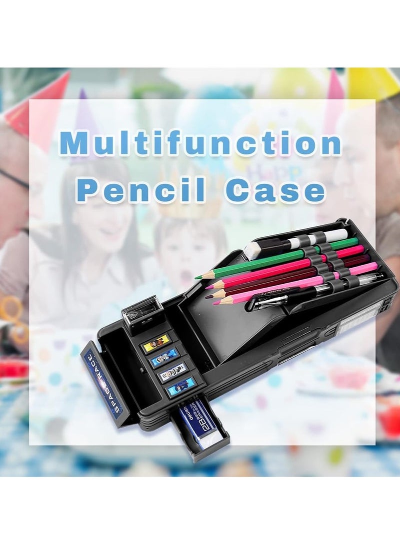 Loquat Pop-up Astronaut Kids Pencil Case, Multifunctional Stationery Organizer, Double Sided Pencil Case, Cute Cartoon Pencil Case Organizer with Pencil Roller - Image 2