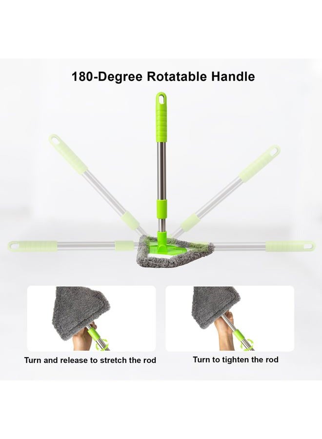 Conliwell Car Windshield Cleaning Tool - Vehicle Window Cleaner with 4 Reusable Washable Microfiber Pads, Telescoping Handle (13" - 16.7"), 180° Rotatable for Both Interior and Exterior Car Glass. - Image 2