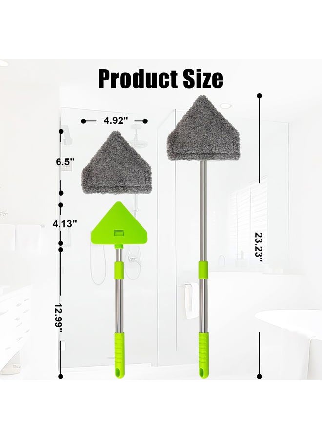 Conliwell Car Windshield Cleaning Tool - Vehicle Window Cleaner with 4 Reusable Washable Microfiber Pads, Telescoping Handle (13" - 16.7"), 180° Rotatable for Both Interior and Exterior Car Glass. - Image 3