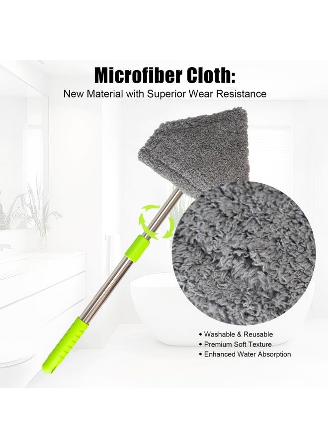 Conliwell Car Windshield Cleaning Tool - Vehicle Window Cleaner with 4 Reusable Washable Microfiber Pads, Telescoping Handle (13" - 16.7"), 180° Rotatable for Both Interior and Exterior Car Glass. - Image 5