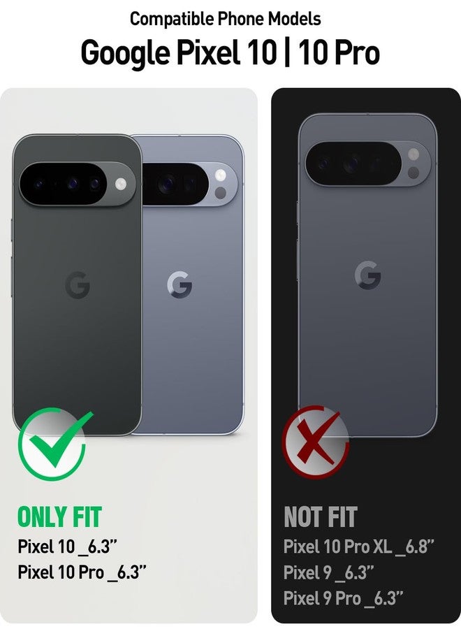 Poetic Revolution Case for Google Pixel 10/10 Pro 5G, [Slide Camera Cover], Built-in Screen Protector [Work with Fingerprint ID], [2 Front Frame] Full Body Rugged Shockproof Case with Kickstand, Black - Image 2
