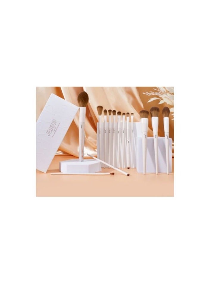 Jessup Luxury Light Gray Comprehensive Eye And Face Brush Set -14pcs T329 - Image 2