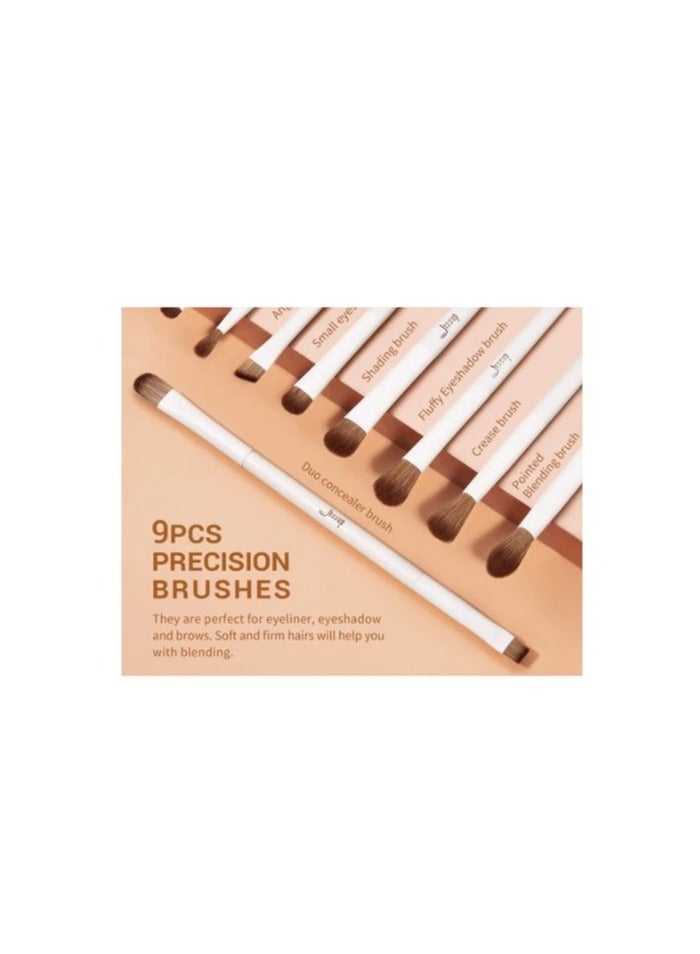 Jessup Luxury Light Gray Comprehensive Eye And Face Brush Set -14pcs T329 - Image 5