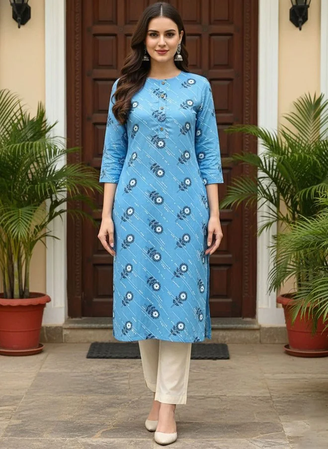 Floral Printed Knee Length Kurta