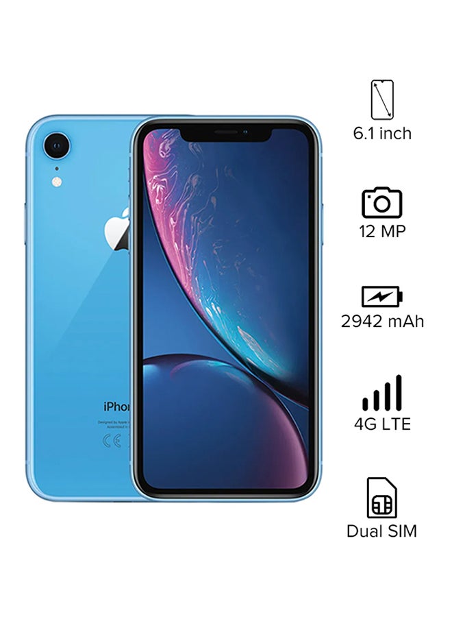 ابل  آيفون XR مع فيس تايم باللون الأزرق سعة 128 جيجابايت وشبكة 4G LTE - النسخة الدولية - Image 1