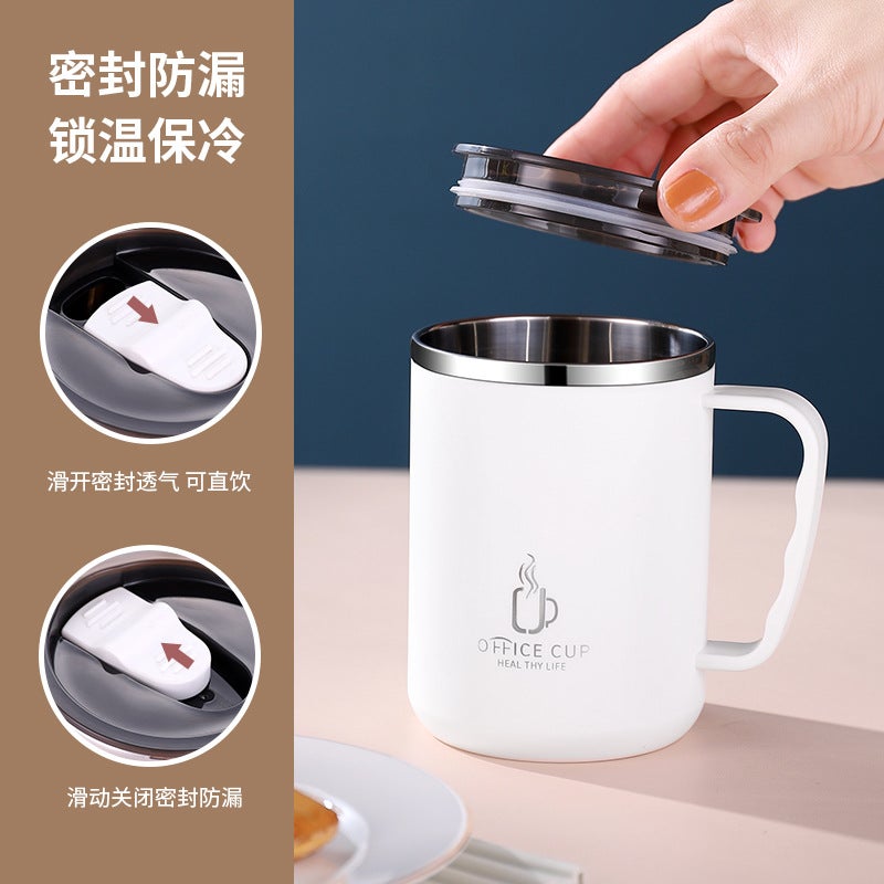304 Stainless Steel Mug Double Layer Coffee Milk Scale Mouth Cup Creative Insulation Cup Japanese-style Water Cup Gift - Image 3