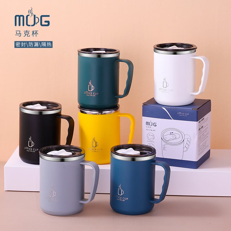 304 Stainless Steel Mug Double Layer Coffee Milk Scale Mouth Cup Creative Insulation Cup Japanese-style Water Cup Gift - Image 2
