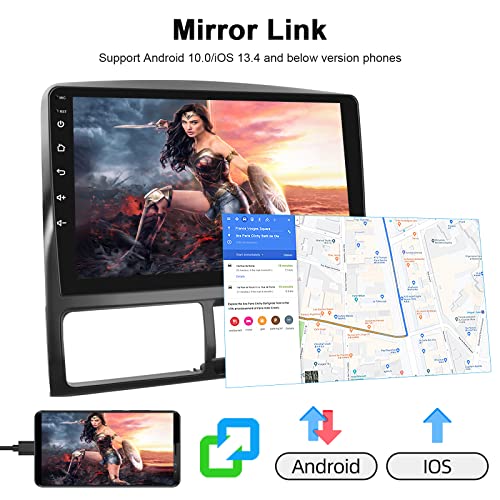 Podofo راديو ستيريو سيارة مزدوج دين أندرويد لهوندا CRV 2002 2003 2004 2005 2006، شاشة تعمل باللمس 9 بوصة، جهاز استقبال صوتي بلوتوث مع نظام ملاحة GPS، رابط مرآة، واي فاي/FM/SWC/HiFi/USB/RDS كاميرا خلفية - Image 4