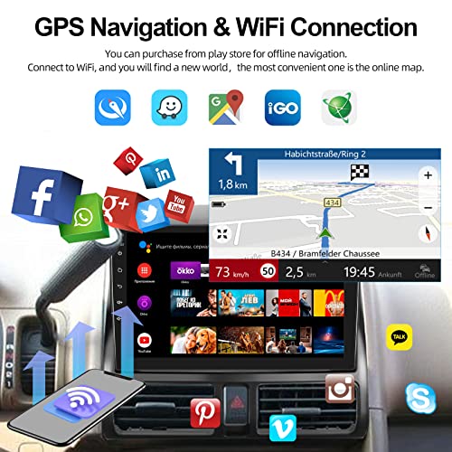 Podofo راديو ستيريو سيارة مزدوج دين أندرويد لهوندا CRV 2002 2003 2004 2005 2006، شاشة تعمل باللمس 9 بوصة، جهاز استقبال صوتي بلوتوث مع نظام ملاحة GPS، رابط مرآة، واي فاي/FM/SWC/HiFi/USB/RDS كاميرا خلفية - Image 2