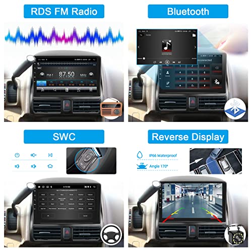 Podofo راديو ستيريو سيارة مزدوج دين أندرويد لهوندا CRV 2002 2003 2004 2005 2006، شاشة تعمل باللمس 9 بوصة، جهاز استقبال صوتي بلوتوث مع نظام ملاحة GPS، رابط مرآة، واي فاي/FM/SWC/HiFi/USB/RDS كاميرا خلفية - Image 3