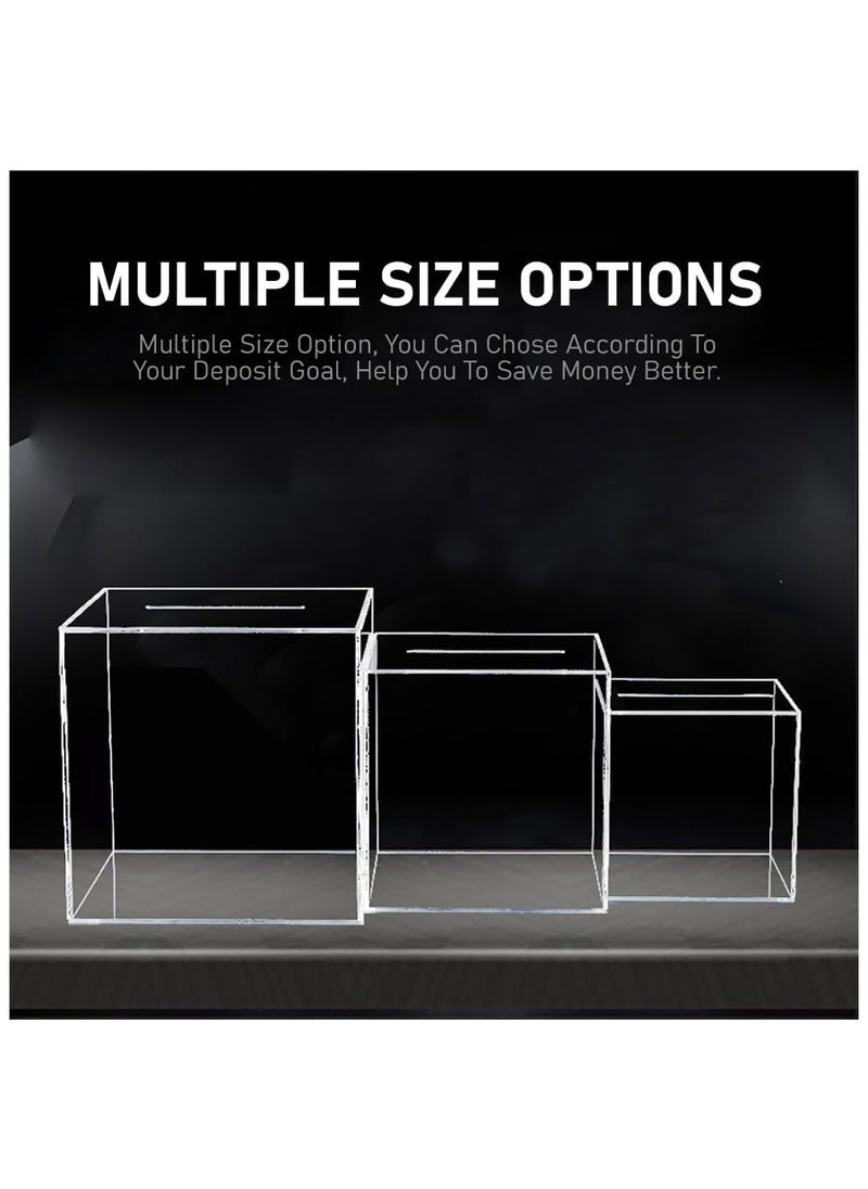 VITION Clear Bank for Adults Kids, Acrylic Bank for Boys Girls to Saving Money Cash Coin, Must Break to Open (15 x 15 cm, Travel Fund)  - Image 5