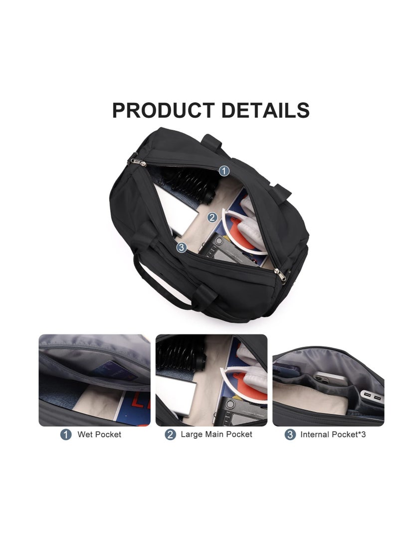 KASTWAVE - Travel Duffel Bag, Sport Gym Tote Bags, Gym Bag with Shoes Compartment and Wet Pocket, Waterproof Weekend Overnight Bag - Image 1