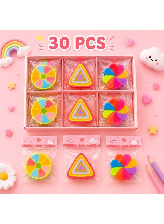 Yatai 30 PCS Cute Pencil Erasers for Kids, Colorful Assorted Shape Erasers, Soft Non-Toxic Erasers for School, Classroom Rewards, Party Favors, Drawing, Sketching, Homework & Art Supplies - Image 1