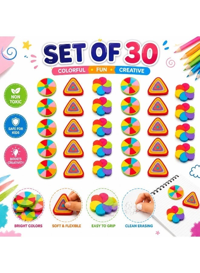 Yatai 30 PCS Cute Pencil Erasers for Kids, Colorful Assorted Shape Erasers, Soft Non-Toxic Erasers for School, Classroom Rewards, Party Favors, Drawing, Sketching, Homework & Art Supplies - Image 2