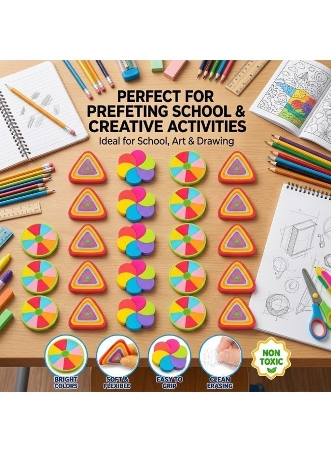 Yatai 30 PCS Cute Pencil Erasers for Kids, Colorful Assorted Shape Erasers, Soft Non-Toxic Erasers for School, Classroom Rewards, Party Favors, Drawing, Sketching, Homework & Art Supplies - Image 4