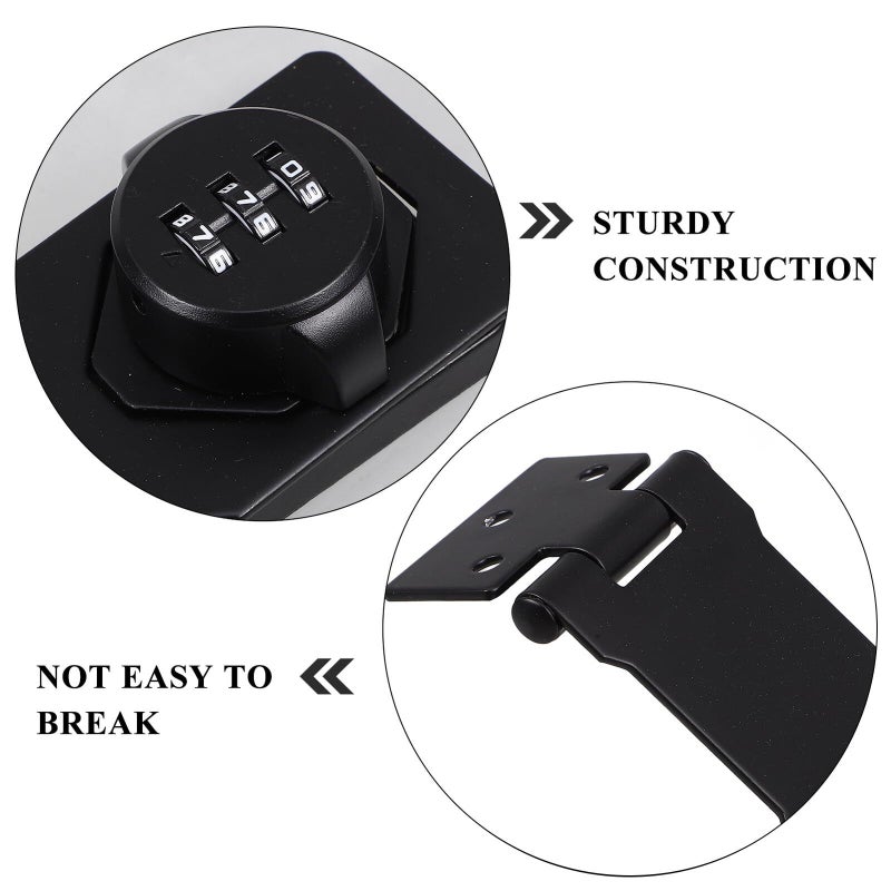 Mechanical Combination Cabinet Lock Anti Theft Password Latch 4.5 Inch Matte Black - Image 4