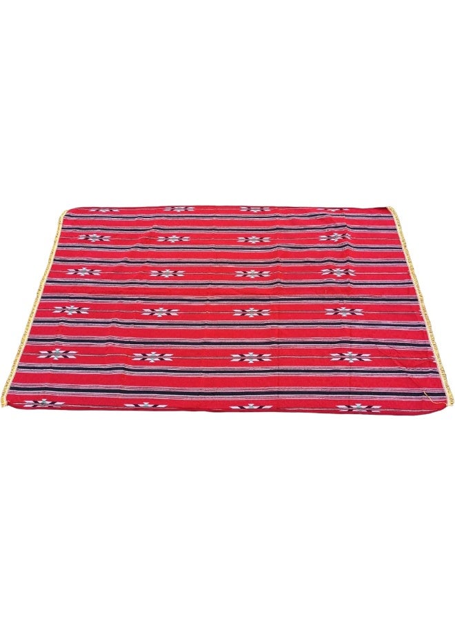 الصقر سجادة خارجية عربية تقليدية من الصقر | سجادة سدو عربية قابلة للطي (  2 × 3  متر) سجادة مجلس | سجادة مجلس | سجادة تخييم خارجية | سجادة تخييم | سجادة مجلس | سجادة سدو | سجادة نزهة متعددة الألوان - Image 3