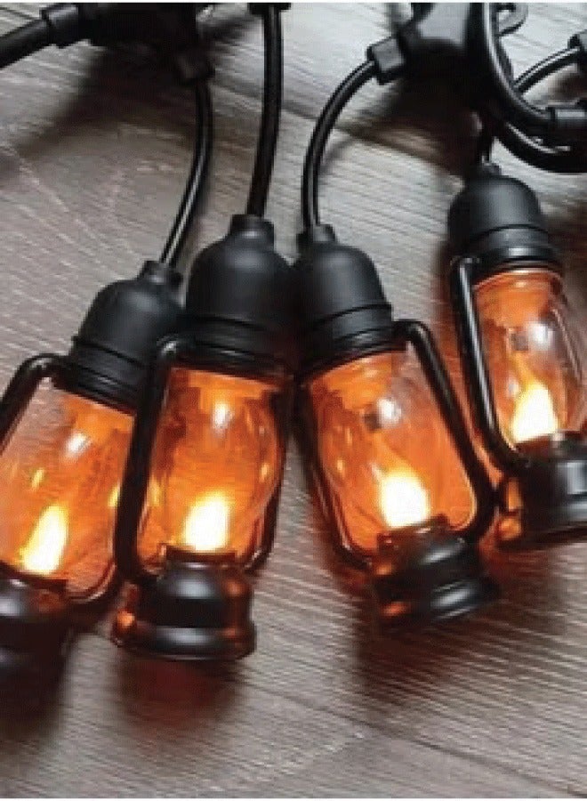 مصابيح زينه رمضان فانوس عقد فانوس 5 متر 10 فانوس اضاءة اصفر اضاءة ليد - Image 3