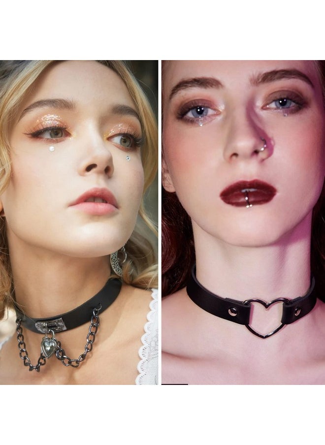 HAIAISO - 69Pcs Leather Choker Black Punk Goth Choker Necklace Love Heart Spiked Choker Adjustable Pu Choker Collar For Women Girls - Image 1