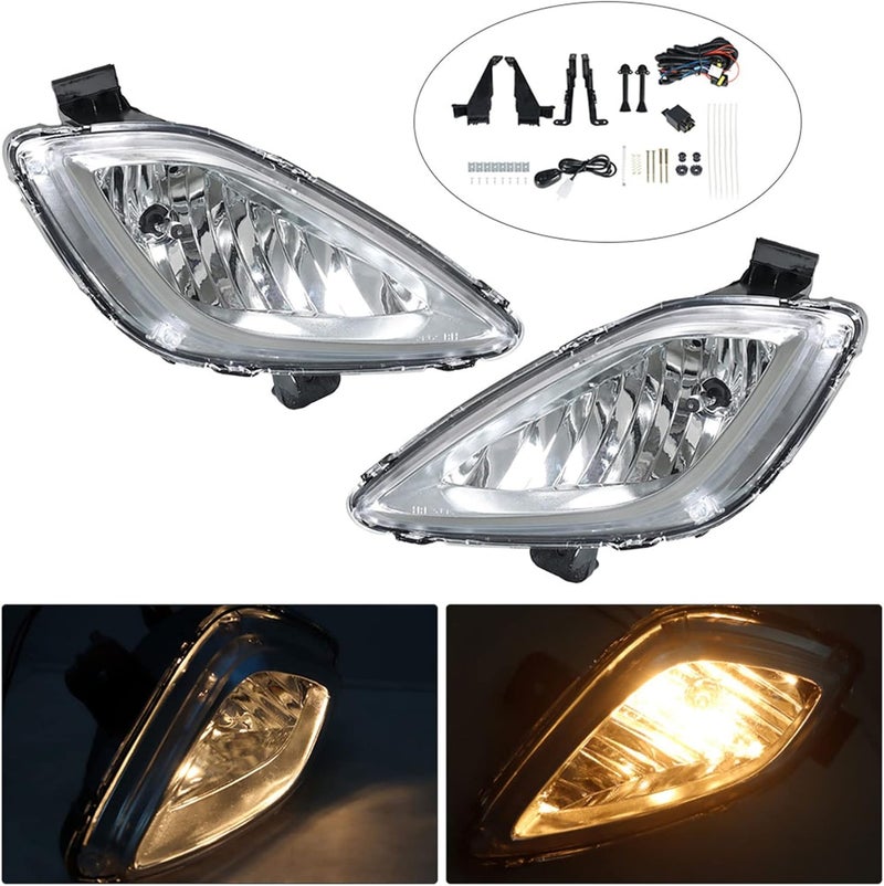ANTUKO 2Pcs Fog Light Assembly with Bulbs Switch Wiring Kit for 2011-2013 Elantra - Image 2