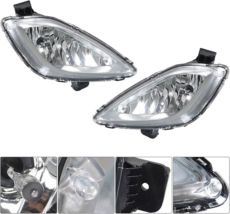 ANTUKO 2Pcs Fog Light Assembly with Bulbs Switch Wiring Kit for 2011-2013 Elantra - Image 4