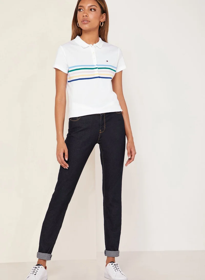 TOMMY HILFIGER Chiara Striped Polo Top