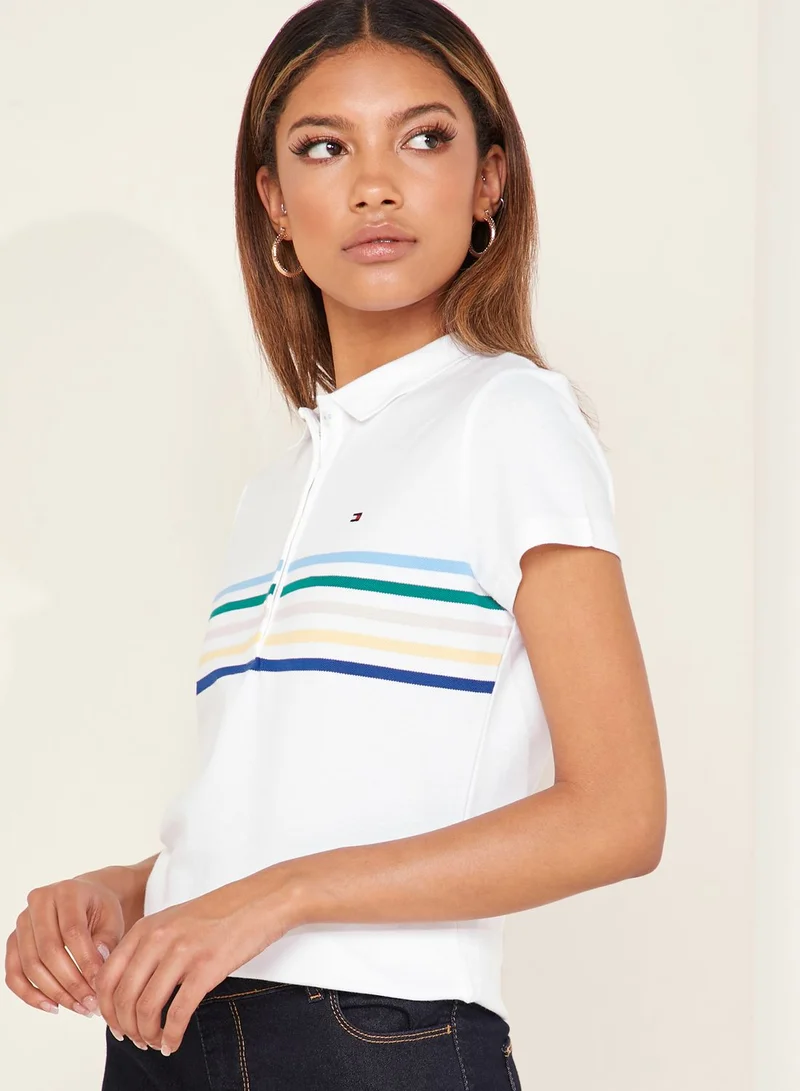 TOMMY HILFIGER Chiara Striped Polo Top