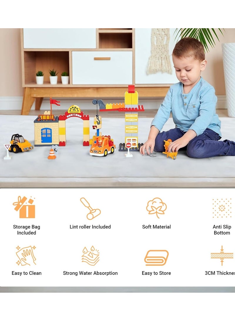 يوستيد سجادة لعب للأطفال بسمك 3 سم، سجادة منطقة الحضانة، سجادة زحف مخملية مرجانية للأطفال الصغار، سجادة لعب سجادة اليوغا، وسادات تمرين، سجادة، ديكور منزلي للحضانة، غرفة نوم الأطفال، 150 * 200 - Image 2