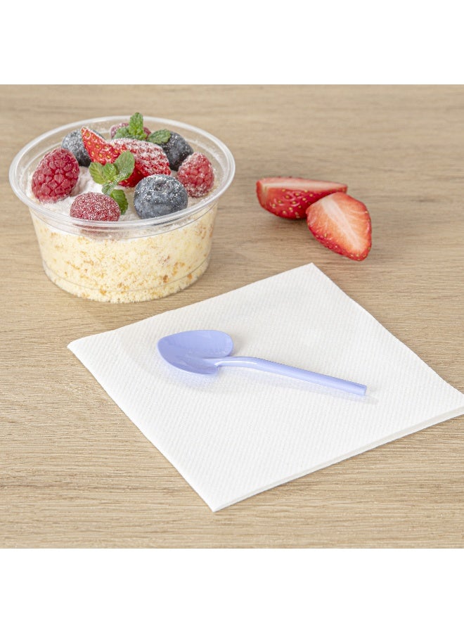 Restaurantware ملاعق قلبية 3.5 بوصة × 1.3 بوصة، 100 ملعقة بلاستيكية صغيرة قابلة للاستخدام مرة واحدة - على شكل قلب، للحلويات، ملاعق تذوق بلاستيكية بنفسجية، للحفلات أو الفعاليات - Image 3