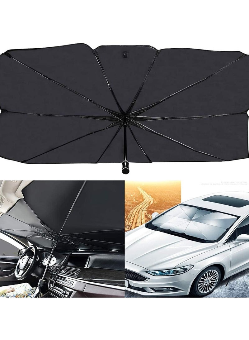 Car Umbrella Sun Shade Cover for Windshield UV Reflecting Foldable Front Car Sunshade Umbrella, Easy to Use/Store, 57'' x 31'', Fit Most Vehicle - Image 1