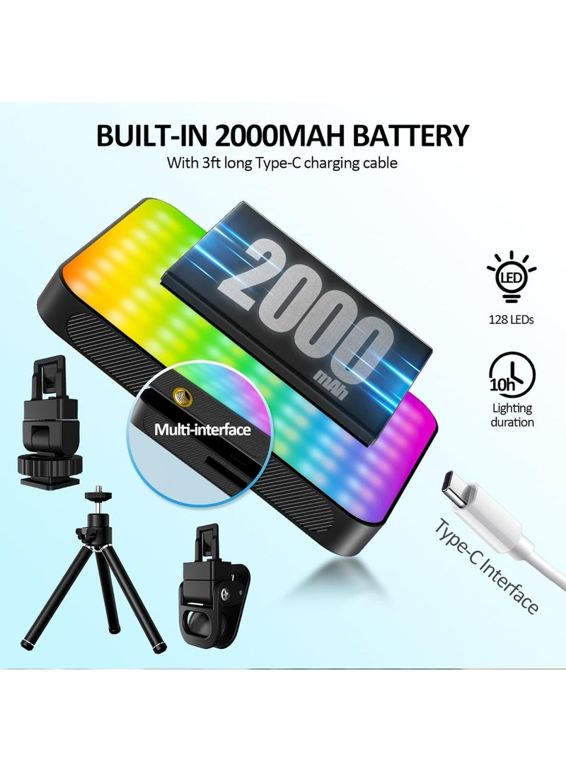 بيكنجينوس RGB المغناطيسي ضوء سيلفي ، المحمولة 360 درجة كاملة اللون RGB ضوء الفيديو متوافق مع Magsafe القابلة لإعادة الشحن المحمولة كليب ملء ضوء مع 9 أضواء أوضاع كاميرا الهاتف كاميرا الكمبيوتر المحمول - Image 2