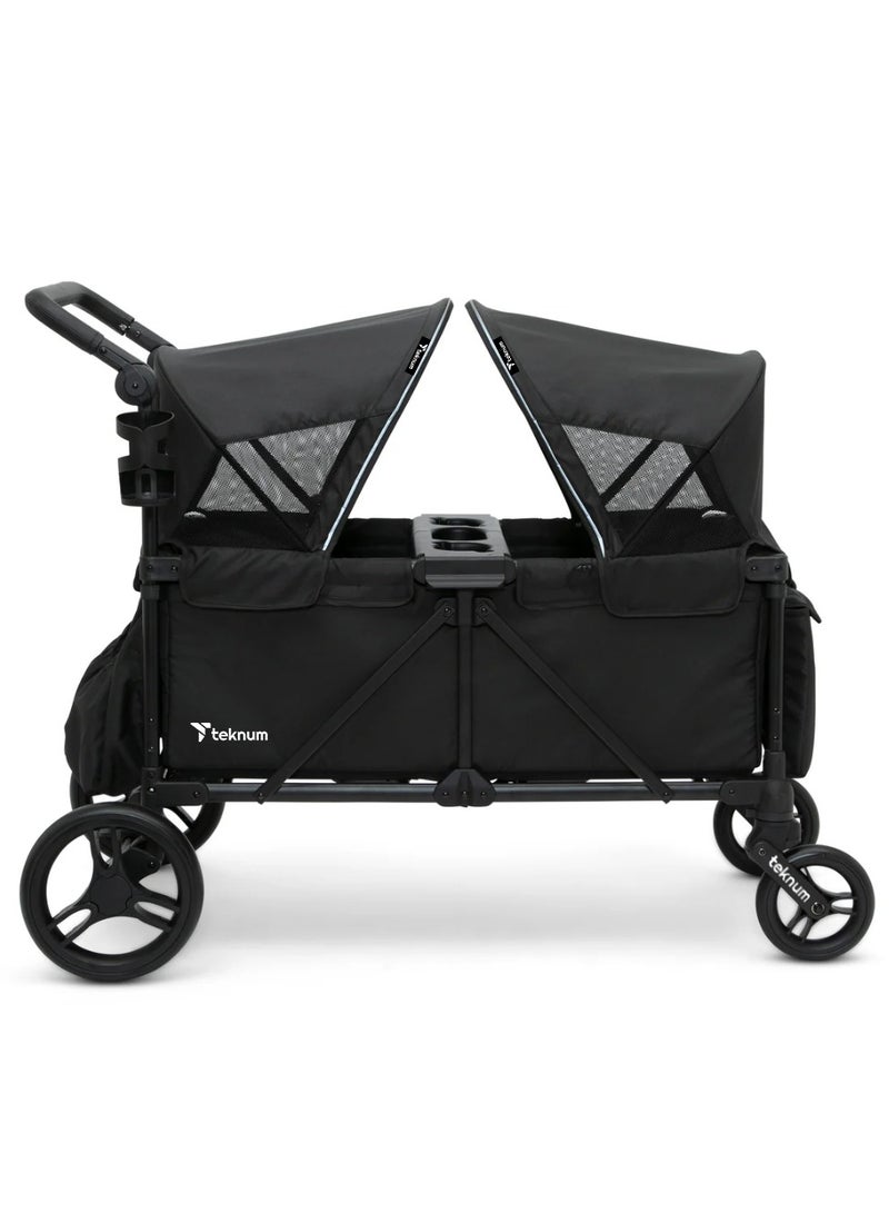 TEKNUM Fellow Wagon Stroller for 2 kids with Snack Tray - Black - Image 1