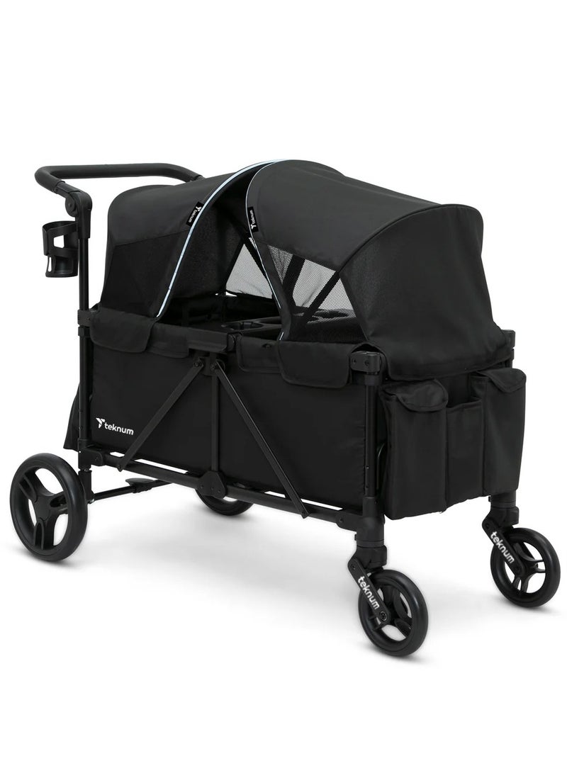 TEKNUM Fellow Wagon Stroller for 2 kids with Snack Tray - Black - Image 2
