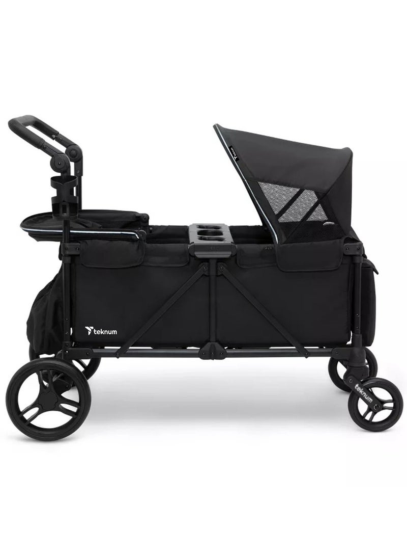 TEKNUM Fellow Wagon Stroller for 2 kids with Snack Tray - Black - Image 3