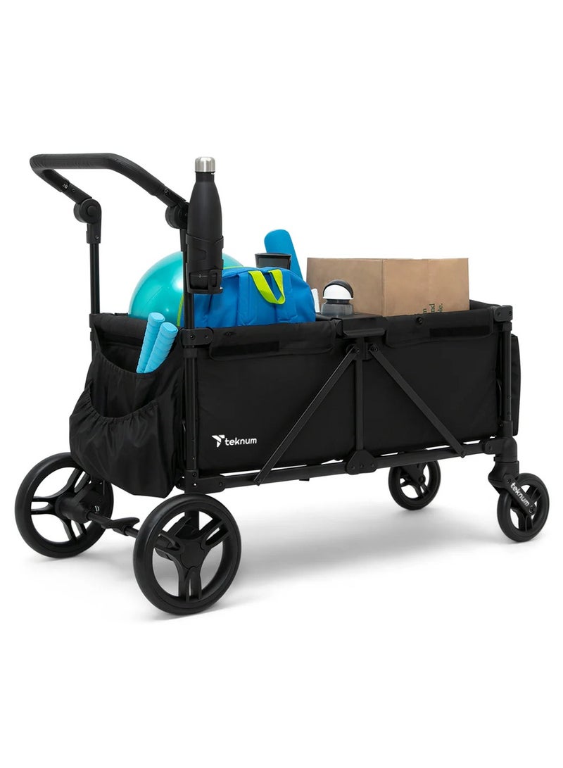 TEKNUM Fellow Wagon Stroller for 2 kids with Snack Tray - Black - Image 4